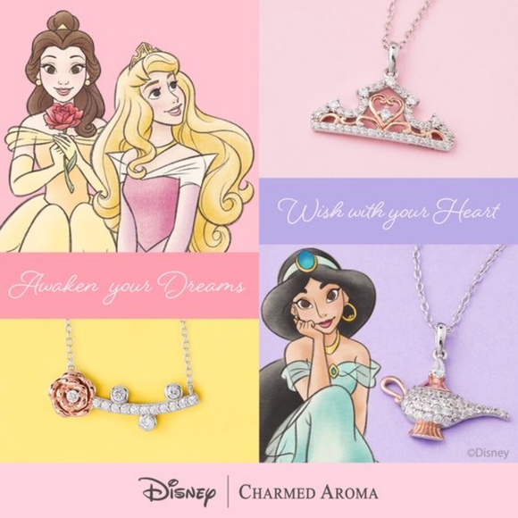 Disney Princess Belle Necklace, 925 Sterling Silver Charmed Aroma - Picture 3 of 5